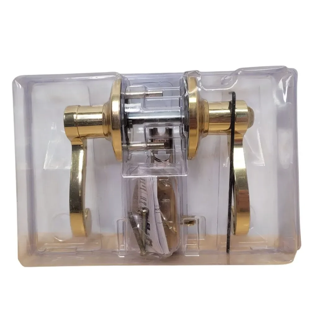 Kwikset Lido 730LL3CP Privacy Lever Interior Door Lever Lock Set Polished Brass - Picture 1 of 12